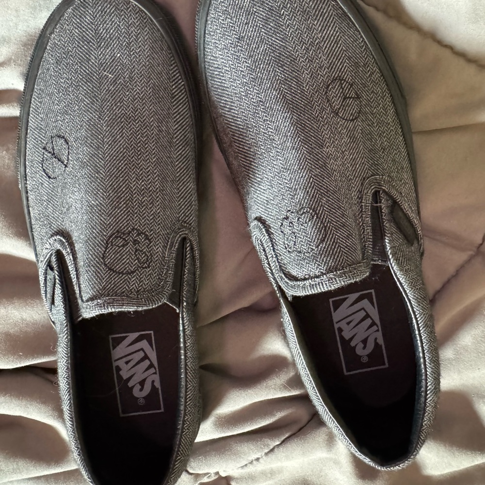 Vans Gray Herringbone Slip-On